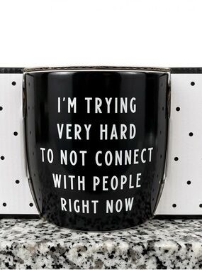🆕 NWT  14oz Black Sarcastic Mug